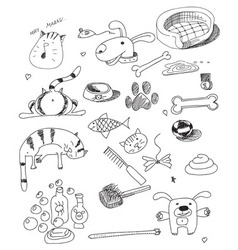 Cat and dog vector image