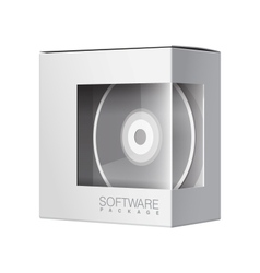 White Glossy Package Box With DVD vector image