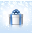 White gift box with a blue bow vector image