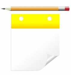 Post it note with pencil vector image