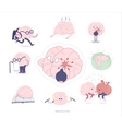 Brain stickers education and stress set Brain stickers education and stress set vector image