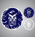 Lion head blue logo vector image