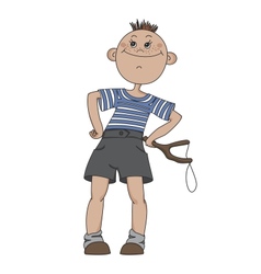 Boy with a slingshot vector image