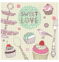 Sweet love card vector image
