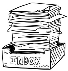 Doodle paper stack inbox vector image
