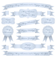 Blue christmas ribbons vector image