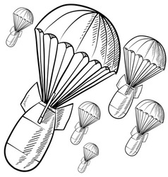 Doodle bombs parachute vector image