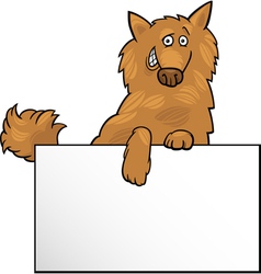 Cartoon dog with board or card design vector image