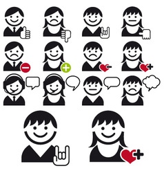 Avatar people faces with symbols vector image