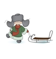 Boy with a sledge vector image