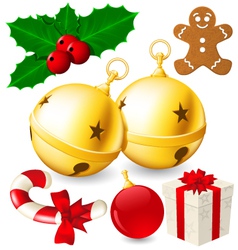 Set of Christmas decoration bells made with vector image