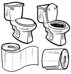 Doodle toilet paper vector image