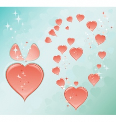 Blue romantic background with hearts vector image