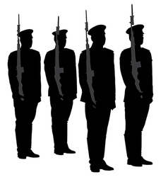 Honor Guard Silhouette vector image