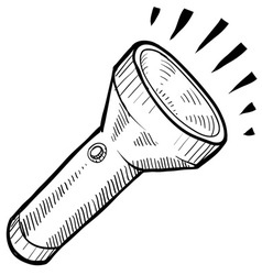 Doodle flashlight vector image