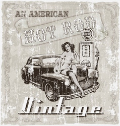 Hot rod american vector image