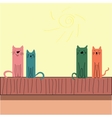 Colorful funny cats sitting on the roof vector image