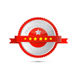 Premium Quality Red and Silver Label Tag vector image