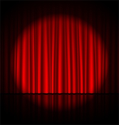 Spotlight on stage curtain vector image