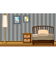 A bed and a lamp vector image