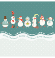 Horizontal of cute snowmen vector image