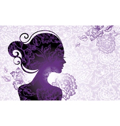 Beautiful woman silhouette vector image