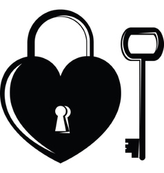 icon heart on the lock vector image