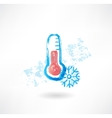 Cold thermometer grunge icon vector image