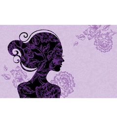 Beautiful woman silhouette vector image
