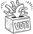 Doodle vote ballot box vector image