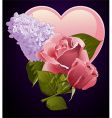 Floral and heart design vector image