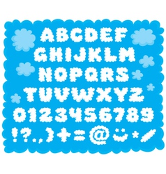 Cloud-shaped font vector image