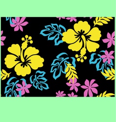 Hibiscus flower seamless pattern vector image