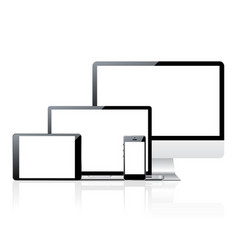 Computer monitor smartphone laptop and tablet pc vector image