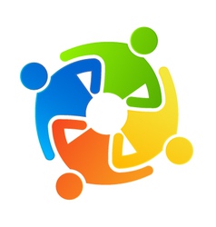 Teamwork together 4 vector image