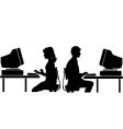 Computer worker vector image