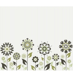 Abstract flowers on striped background vector image