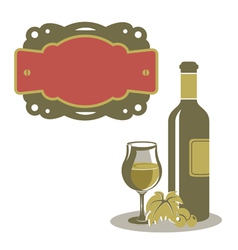 White wine menu icon vector image