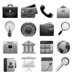Detailed business icons vector image