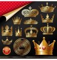 Golden royal crowns vector image