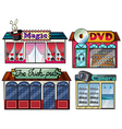 Amusement area dvd and camera shop vector image