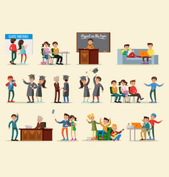 People in university collection vector image