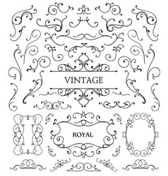 Set of vintage swirls frames vector image