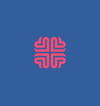 Brain heart logo design education medical vector image