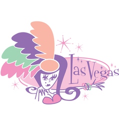Las Vegas Showgirl signs vector image