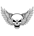 Skull with angel wings vector image