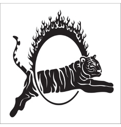 Tribal tiger jump outline Tribal tiger jump outline vector image