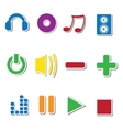 Set of music sticker icons vector image