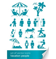 Set icon vacation people vector image