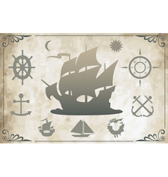Ancient ships vector image